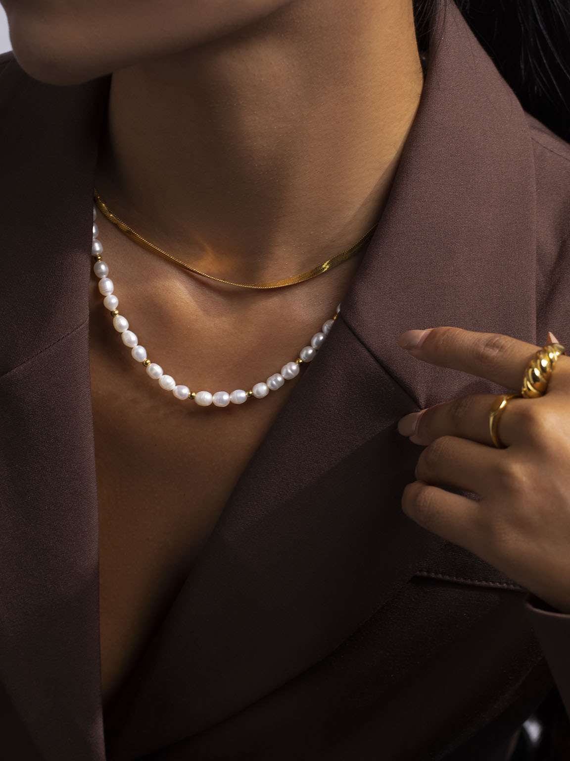 Sol Pearl Kette 18K Vergoldet - Dorose | Wasserfester Schmuck, 18K vergoldet