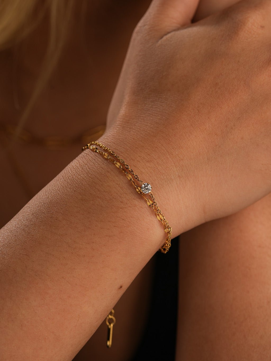 Sparkle Double - layered Armband Gold - Dorose | Wasserresistent, kein Verfärben