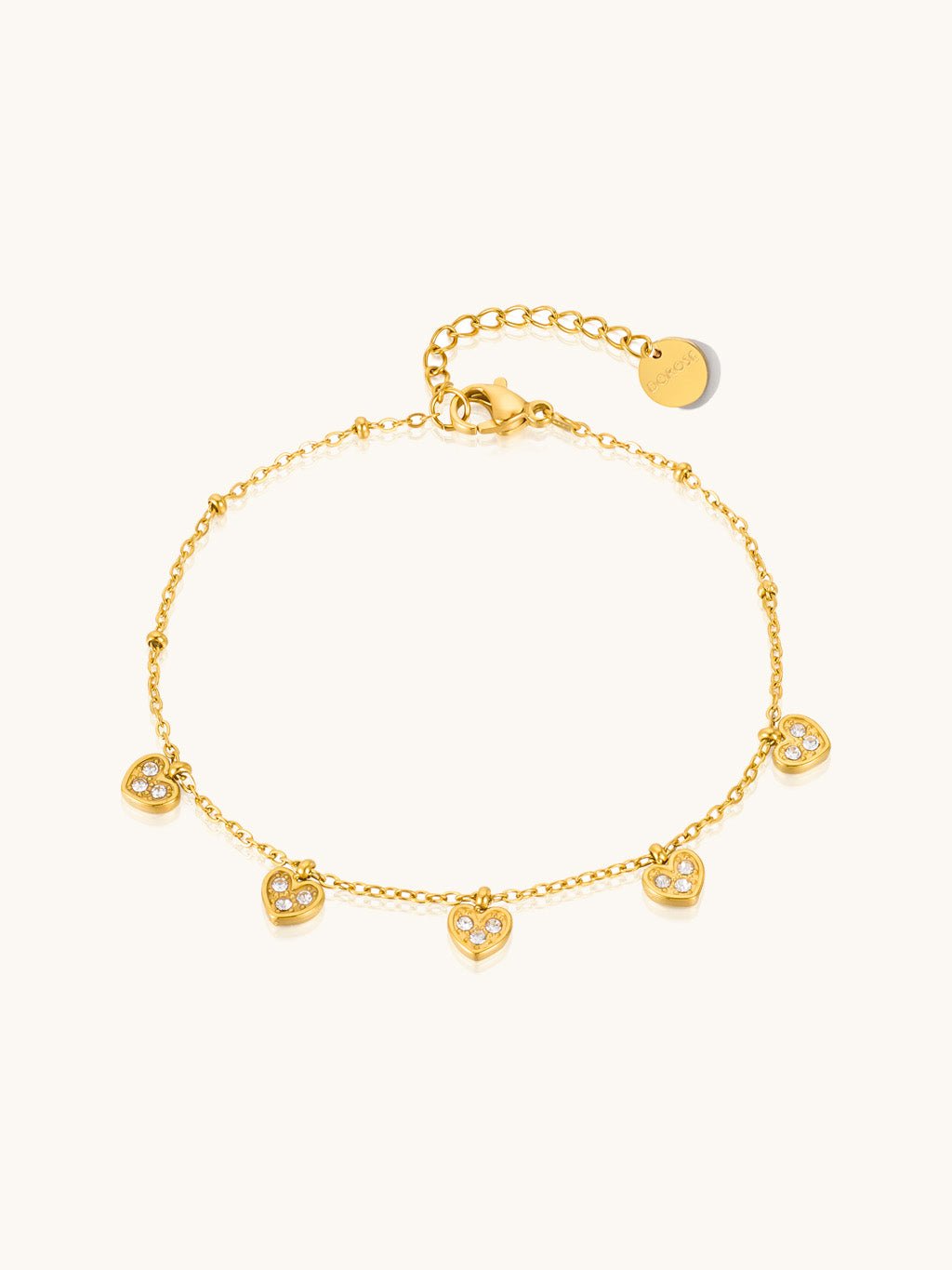 Sparkle Heart Armband Gold - Dorose | Wasserresistent, kein Verfärben