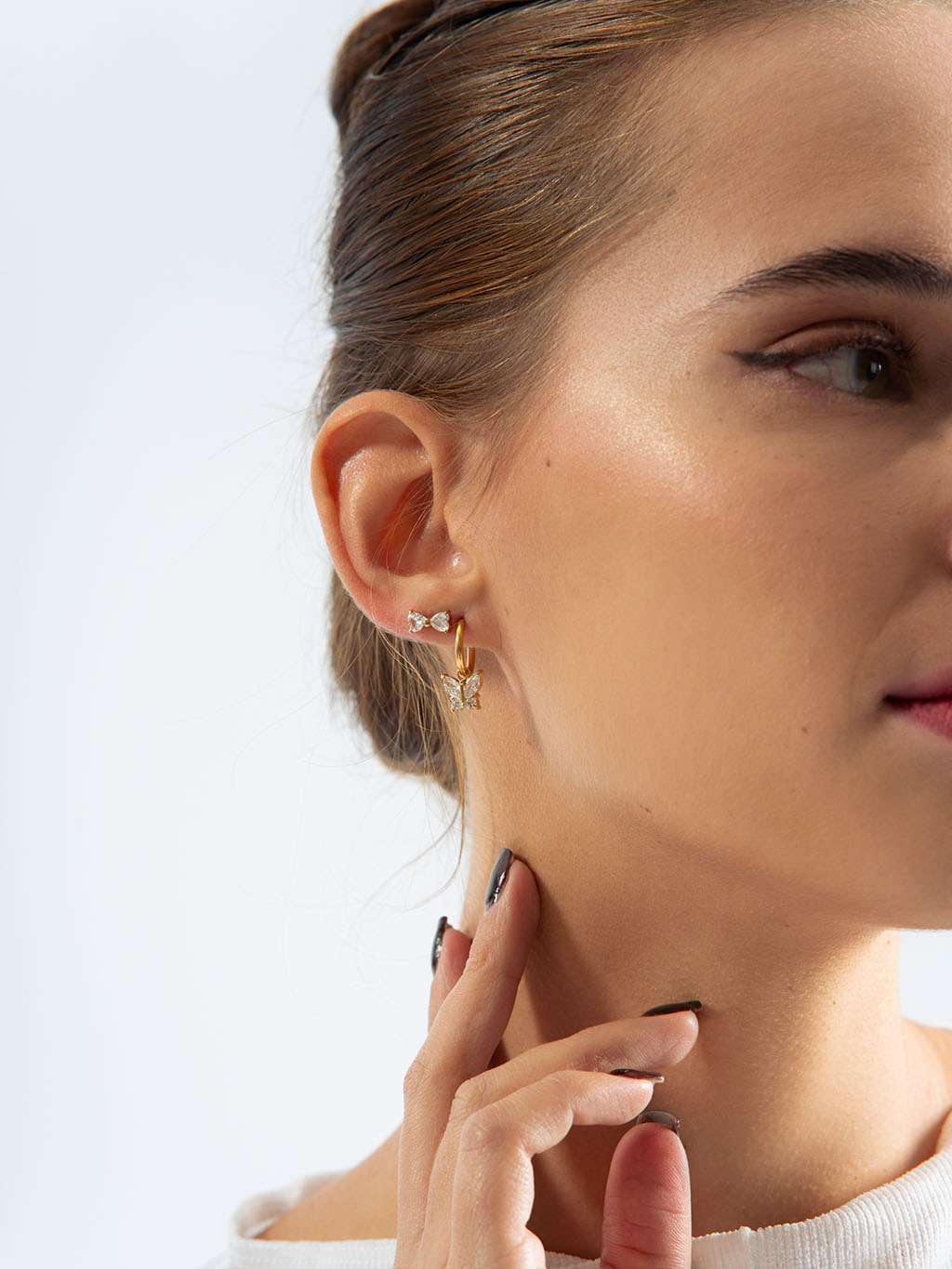 Sparkling Bow Ohrstecker Gold - Dorose | Wasserfester Schmuck, 18K vergoldet