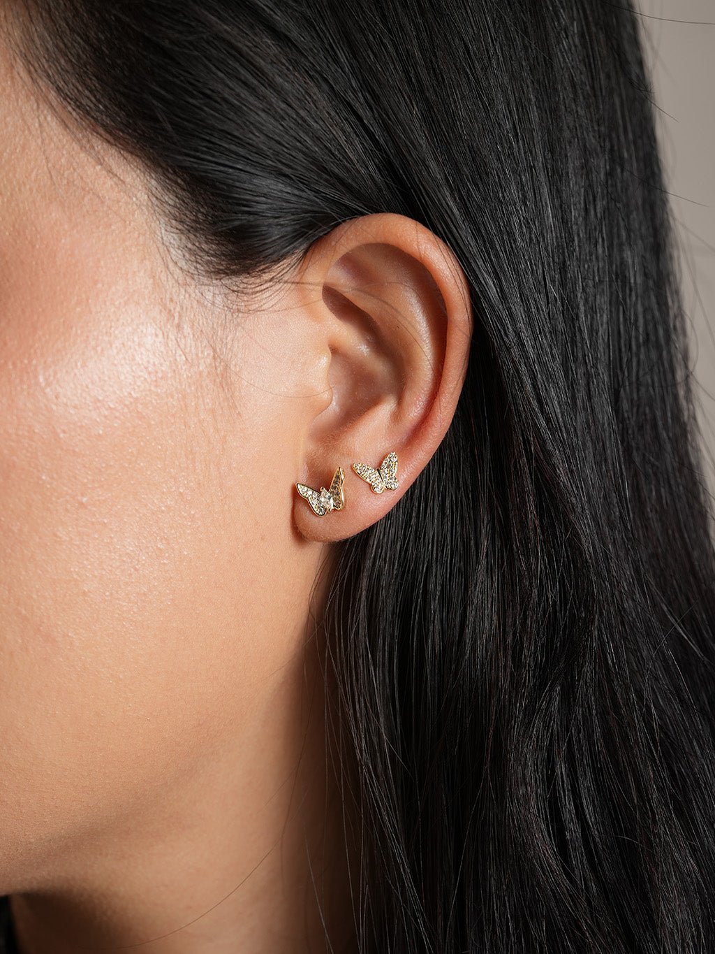 Sparkling Butterfly Studs Gold - Dorose | Wasserresistent, kein Verfärben