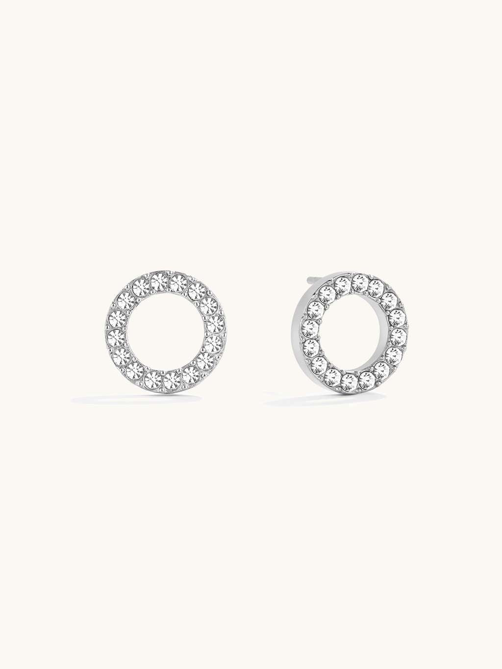 Sparkling Circle Ohrstecker Gold & Silber 8mm - Dorose | Wasserfester Schmuck, 18K vergoldet