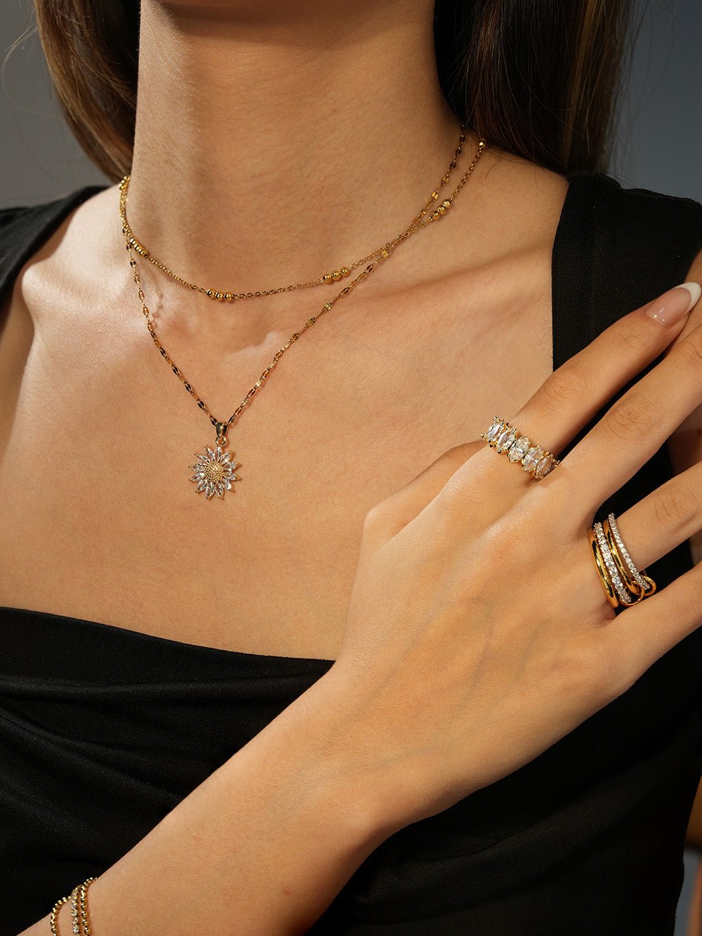 Sparkling Elegant Ring Gold - Dorose | Wasserresistent, kein Verfärben