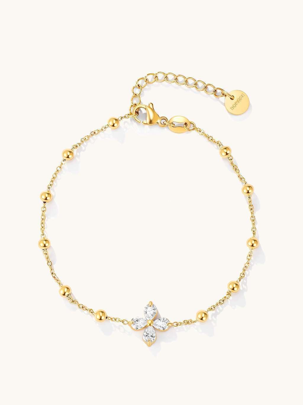 Sparkling Flower Armband Gold - Dorose | Wasserfester Schmuck, 18K vergoldet