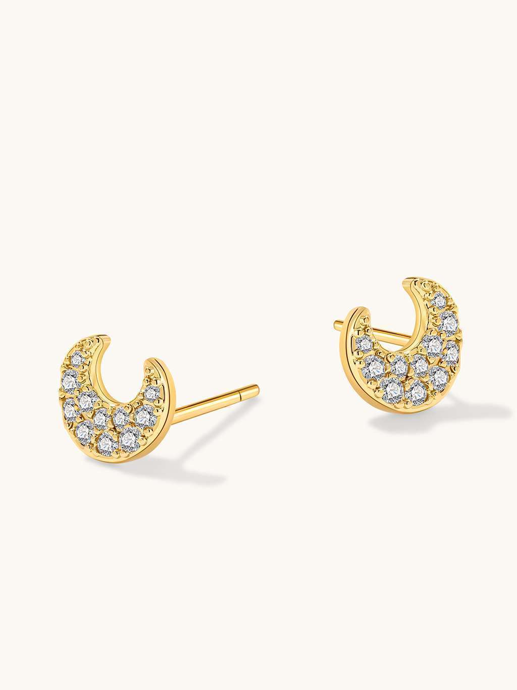 Sparkling Moon Ohrstecker Gold - Dorose | Wasserfester Schmuck, 18K vergoldet