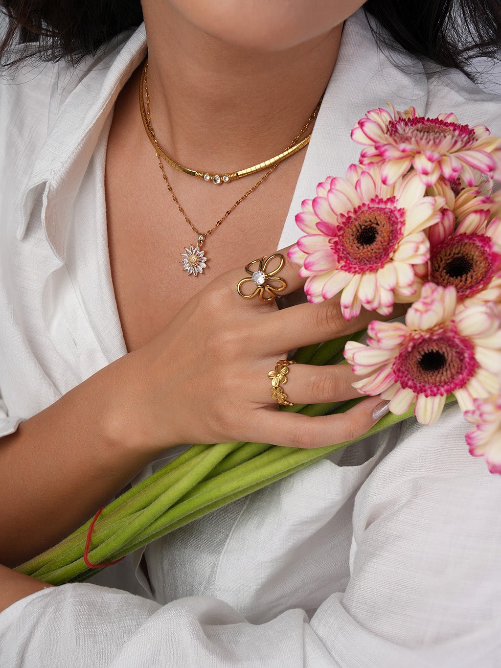 Sparkling Sunflower Kette Gold - Dorose | Wasserresistent, kein Verfärben