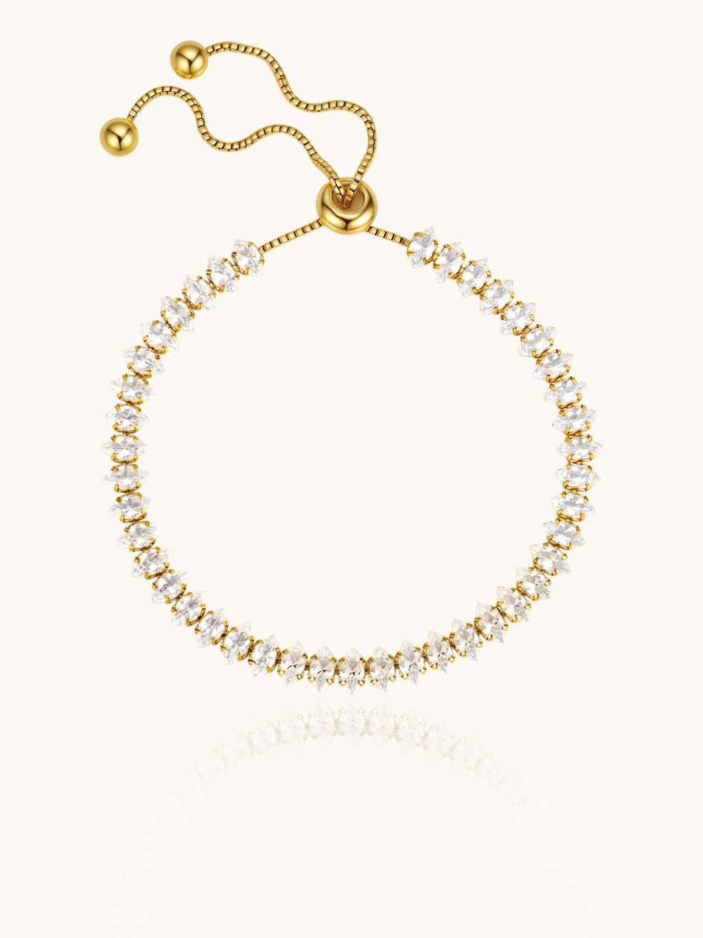 Sparkling Tennis Armband Gold Einstellbar - Dorose | Wasserresistent, kein Verfärben