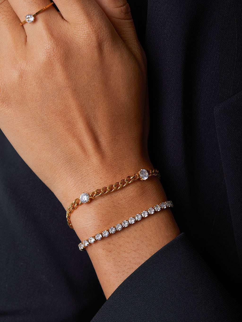 Sparkling Tennis Armband Gold - Dorose | Wasserfester Schmuck, 18K vergoldet