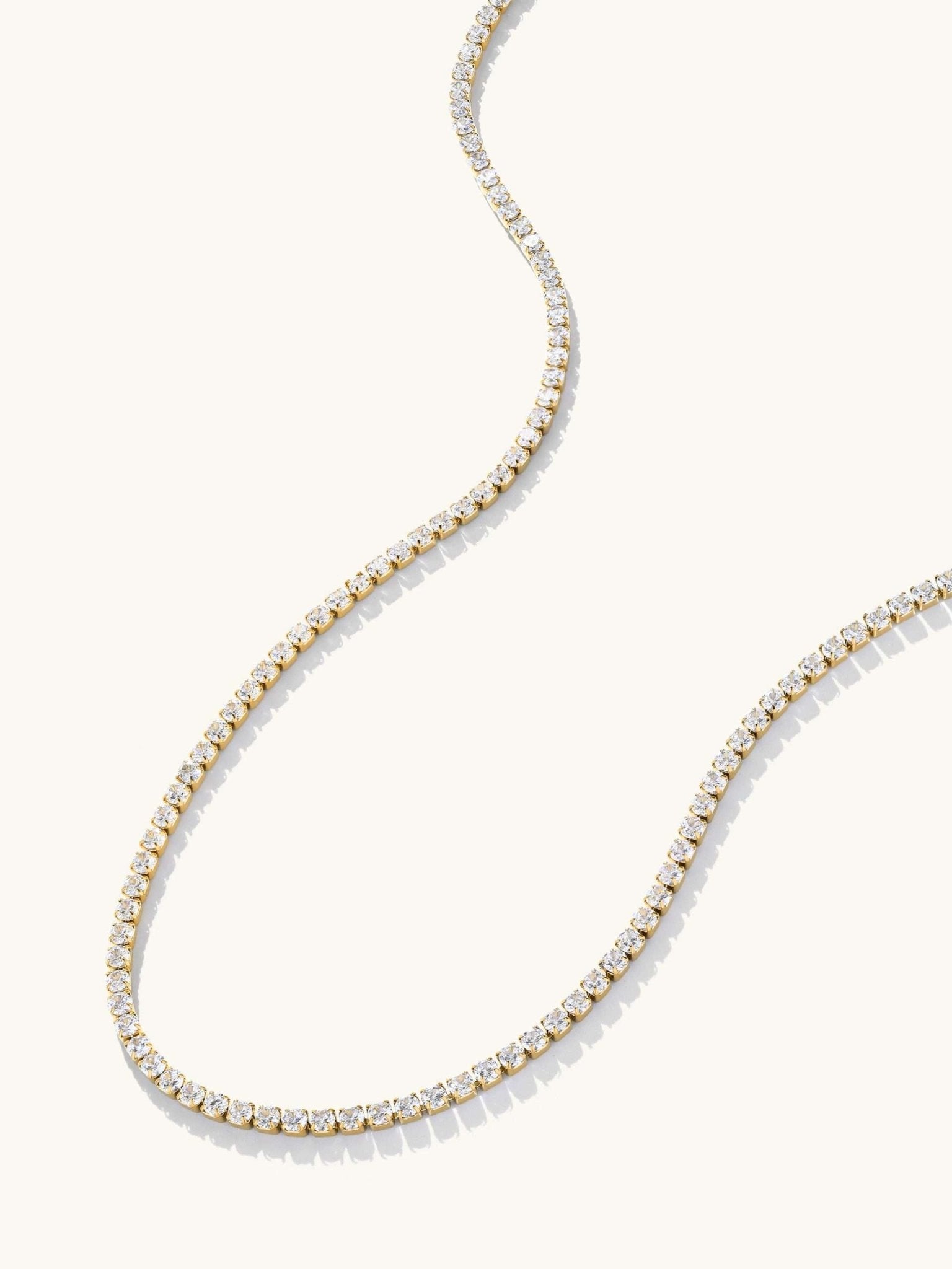 Sparkling Tennis Kette Gold - Dorose | Wasserfester Schmuck, 18K vergoldet