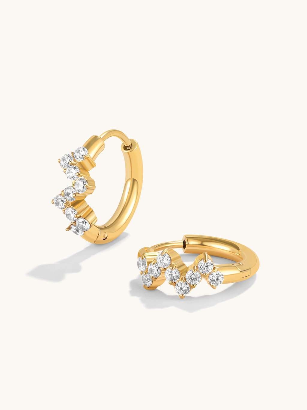 Sparkling Wave Hoop Ohrringe Gold 11mm - Dorose | Wasserfester Schmuck, 18K vergoldet