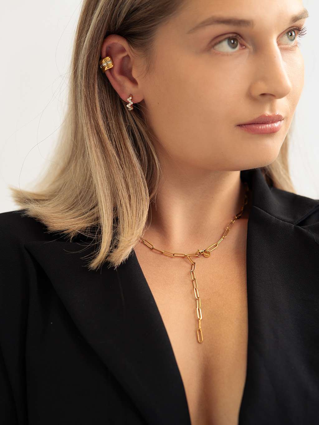 Sparkling Wave Hoop Ohrringe Gold 11mm - Dorose | Wasserfester Schmuck, 18K vergoldet