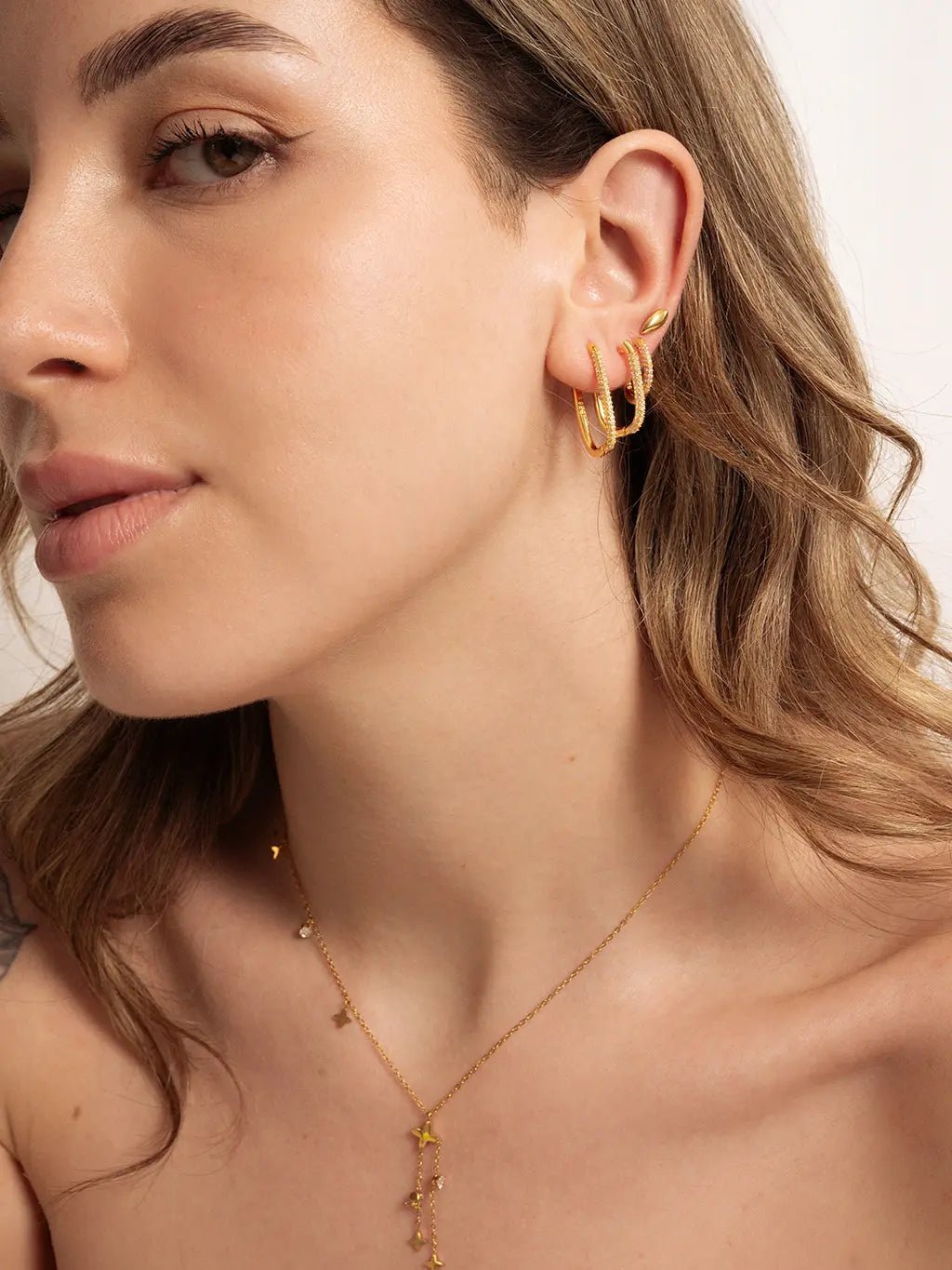 Square Hoop Ohrringe Gold Large - Dorose | Wasserfester Schmuck, 18K vergoldet