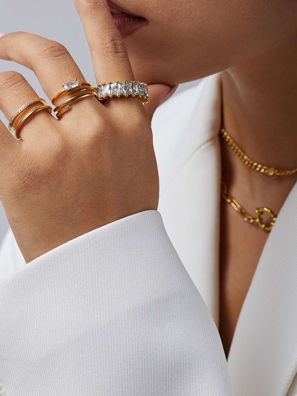 Square Ring mit Zirkonia Gold - Dorose | Wasserfester Schmuck, 18K vergoldet