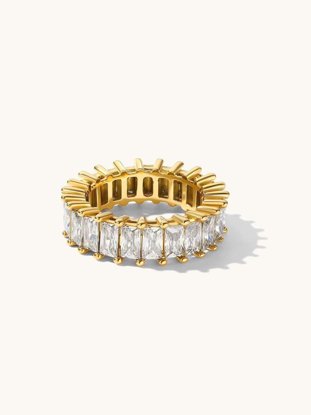 Square Ring mit Zirkonia Gold - Dorose | Wasserfester Schmuck, 18K vergoldet