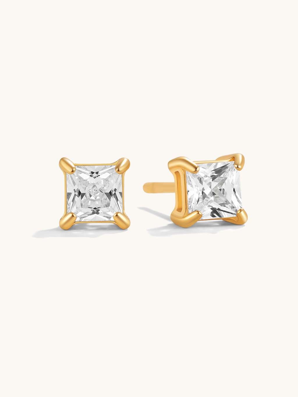 Square Shine Ohrstecker Gold 3mm 4mm 5mm - Dorose | Wasserfester Schmuck, 18K vergoldet
