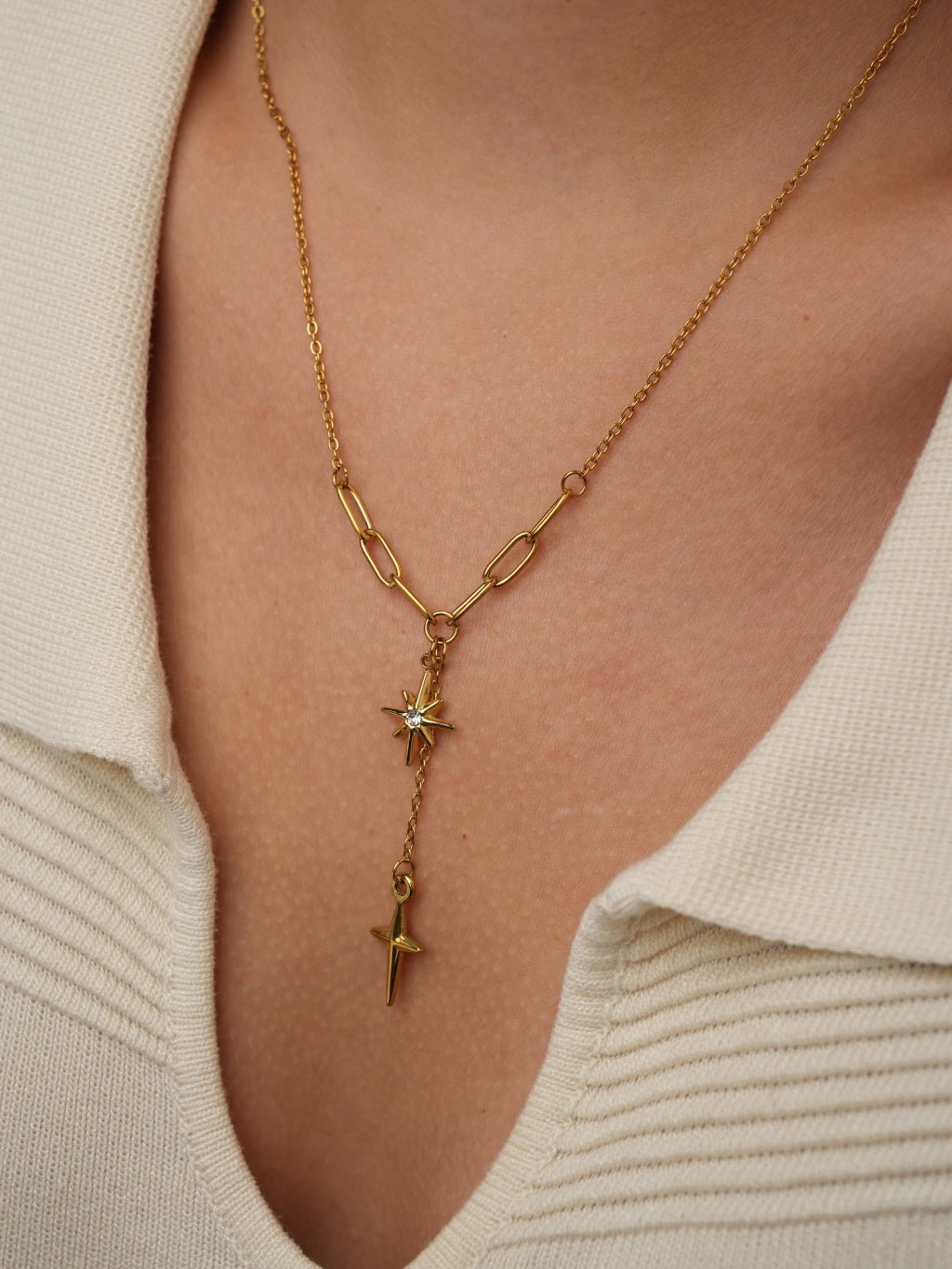 Star Drop Y - Kette Gold - Dorose | Wasserresistent, kein Verfärben