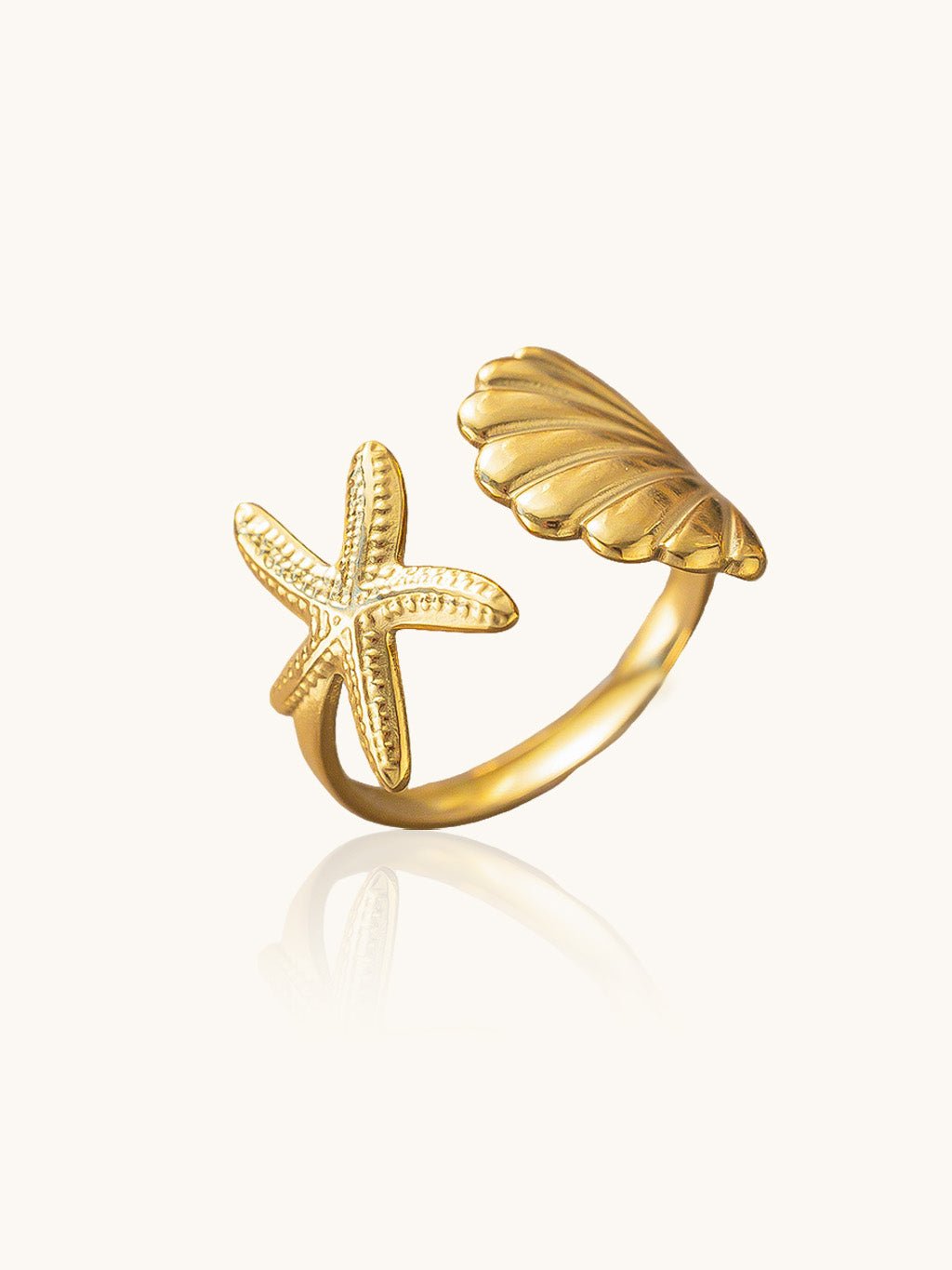 Star Seashell Ring Gold - Dorose | Wasserfester Schmuck