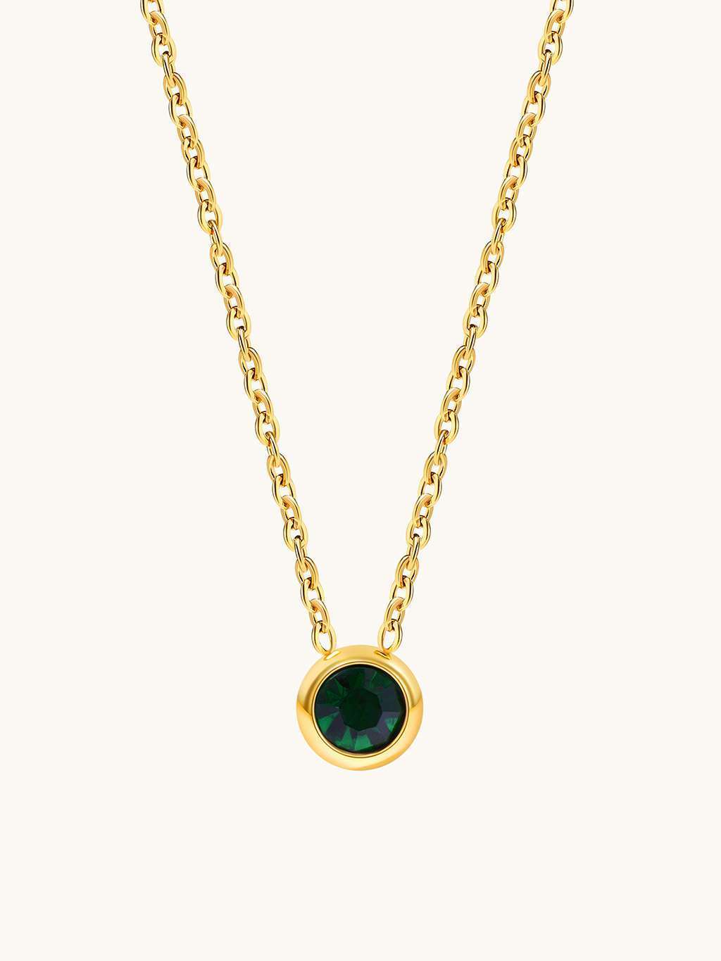 Stellar Halskette & Emerald Ohrstecker Schmuck Set - Dorose | Wasserfester Schmuck, 18K vergoldet