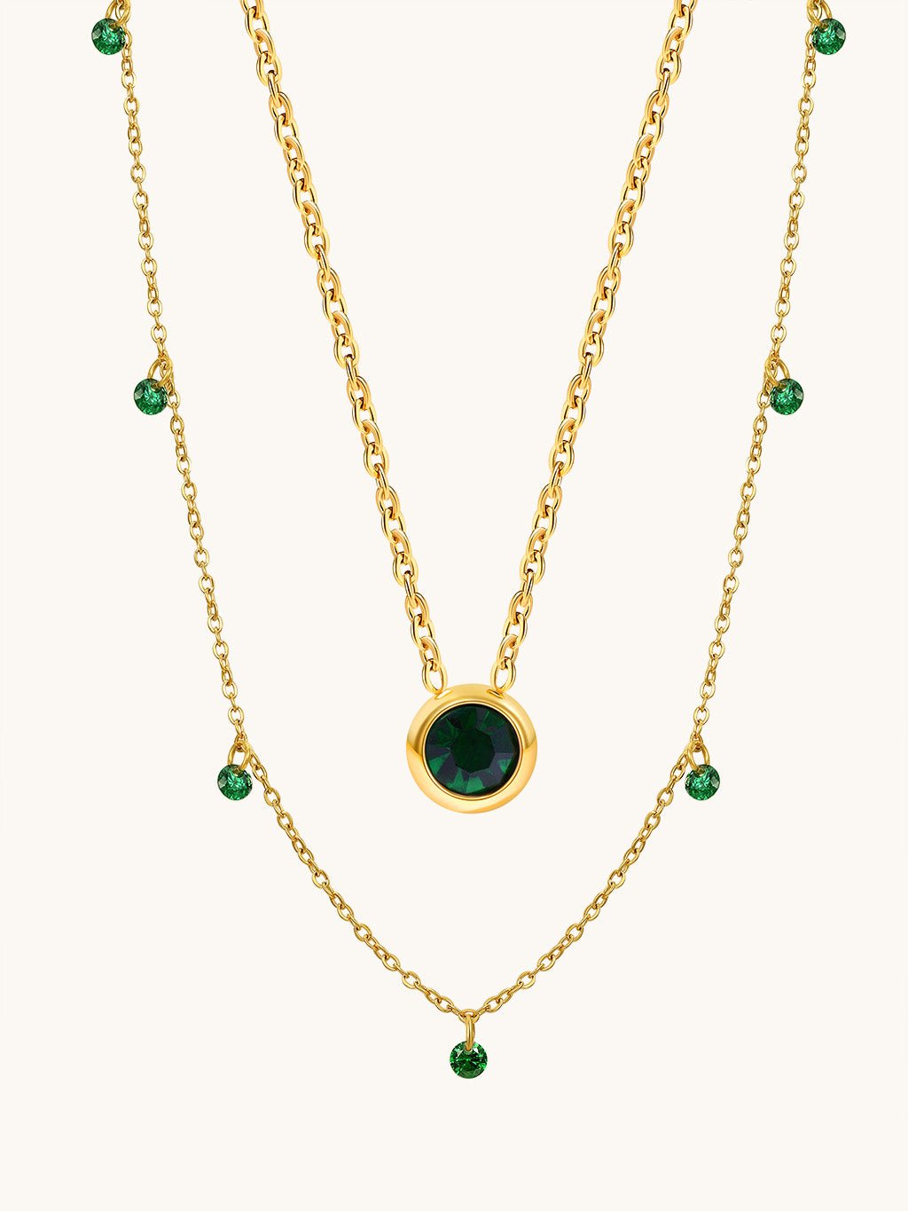 Stellar Halskette Green Shiny Kette Schmuck Set - Dorose | Wasserfester Schmuck