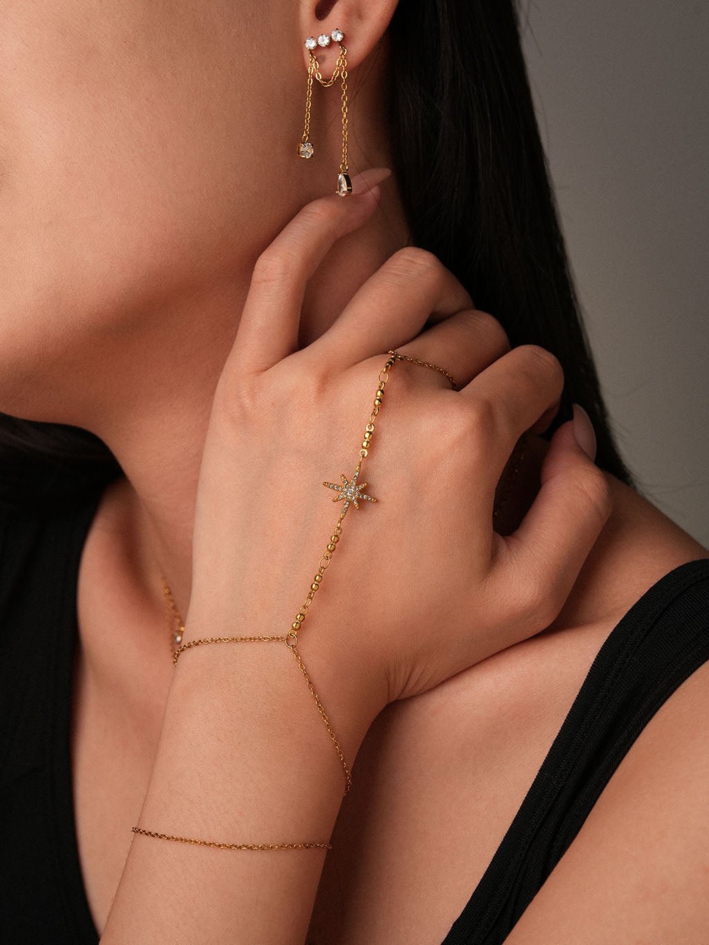 Stern Handkette Gold mit Zirkonia - Dorose | Wasserresistent, kein Verfärben