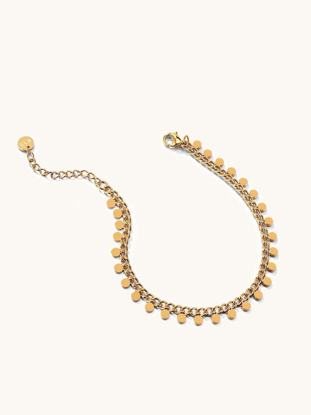 Strahlendes Coin Armband 18K Vergoldet - Dorose | Wasserfester Schmuck, 18K vergoldet