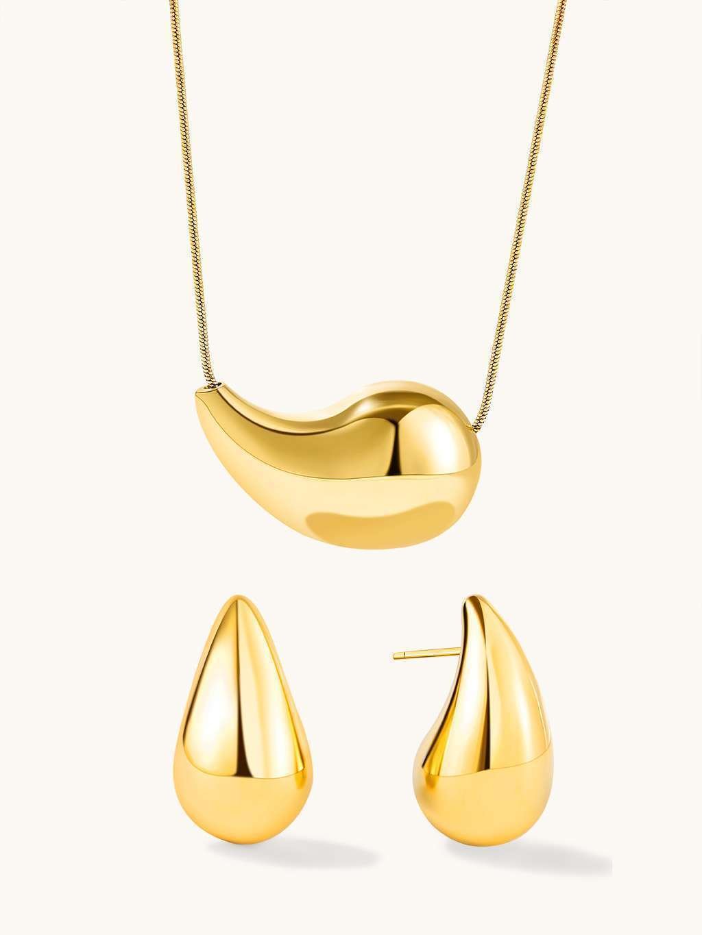 Sugar Halskette & Ohrringe Schmuck Set Gold - Dorose | Wasserfester Schmuck, 18K vergoldet