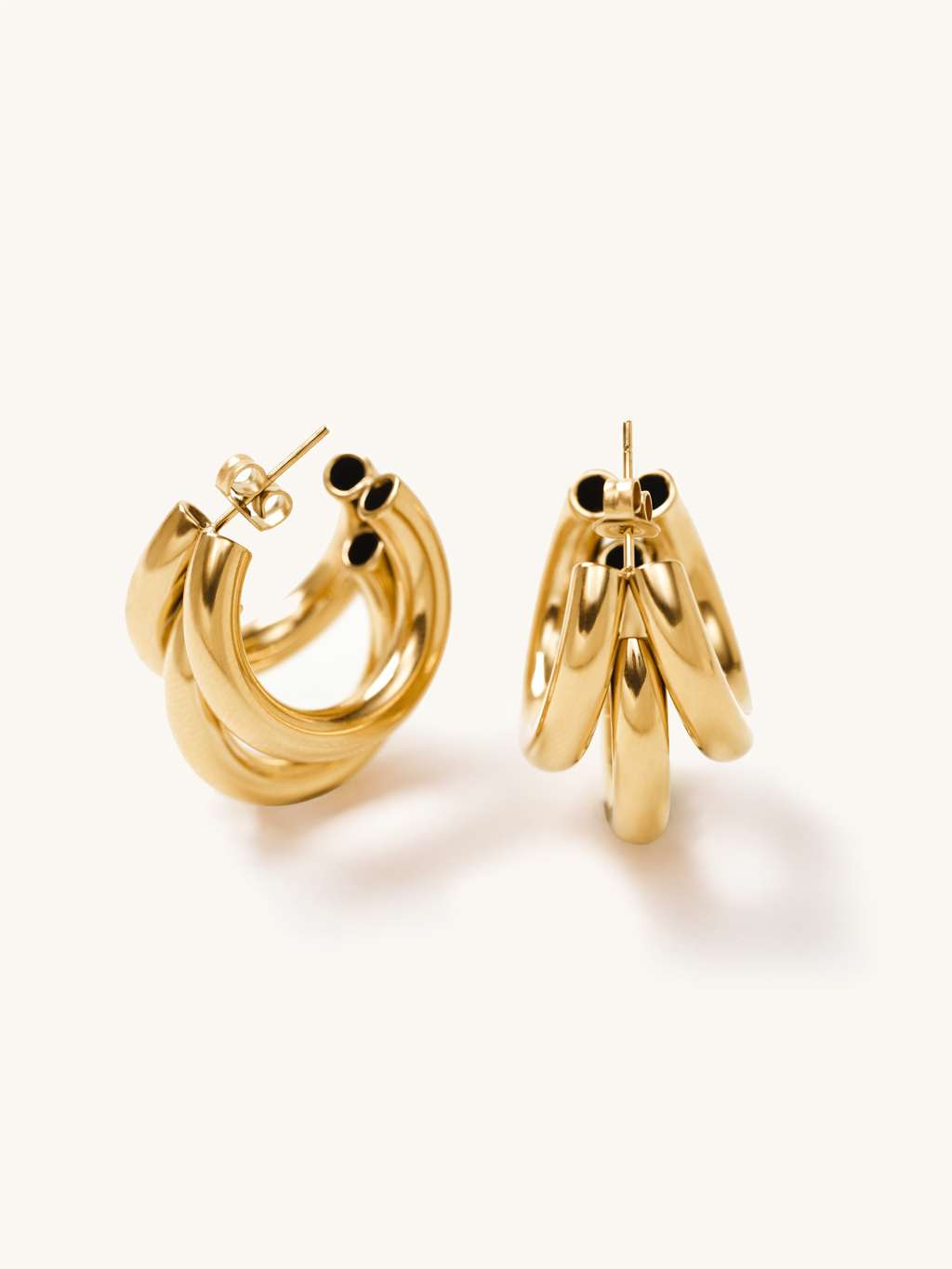 Sugar Ohrringe & Triple Illusion Ohrringe Gold Schmuck Set - Dorose | Wasserfester Schmuck, 18K vergoldet