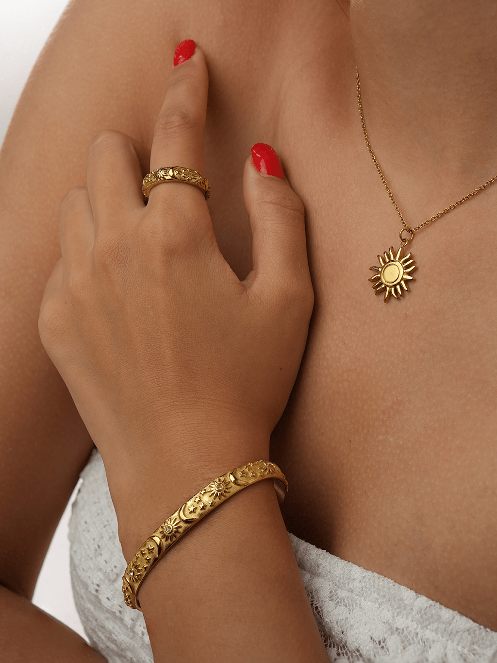 Sun Moon Star Armband Gold - Dorose | Wasserresistent, kein Verfärben