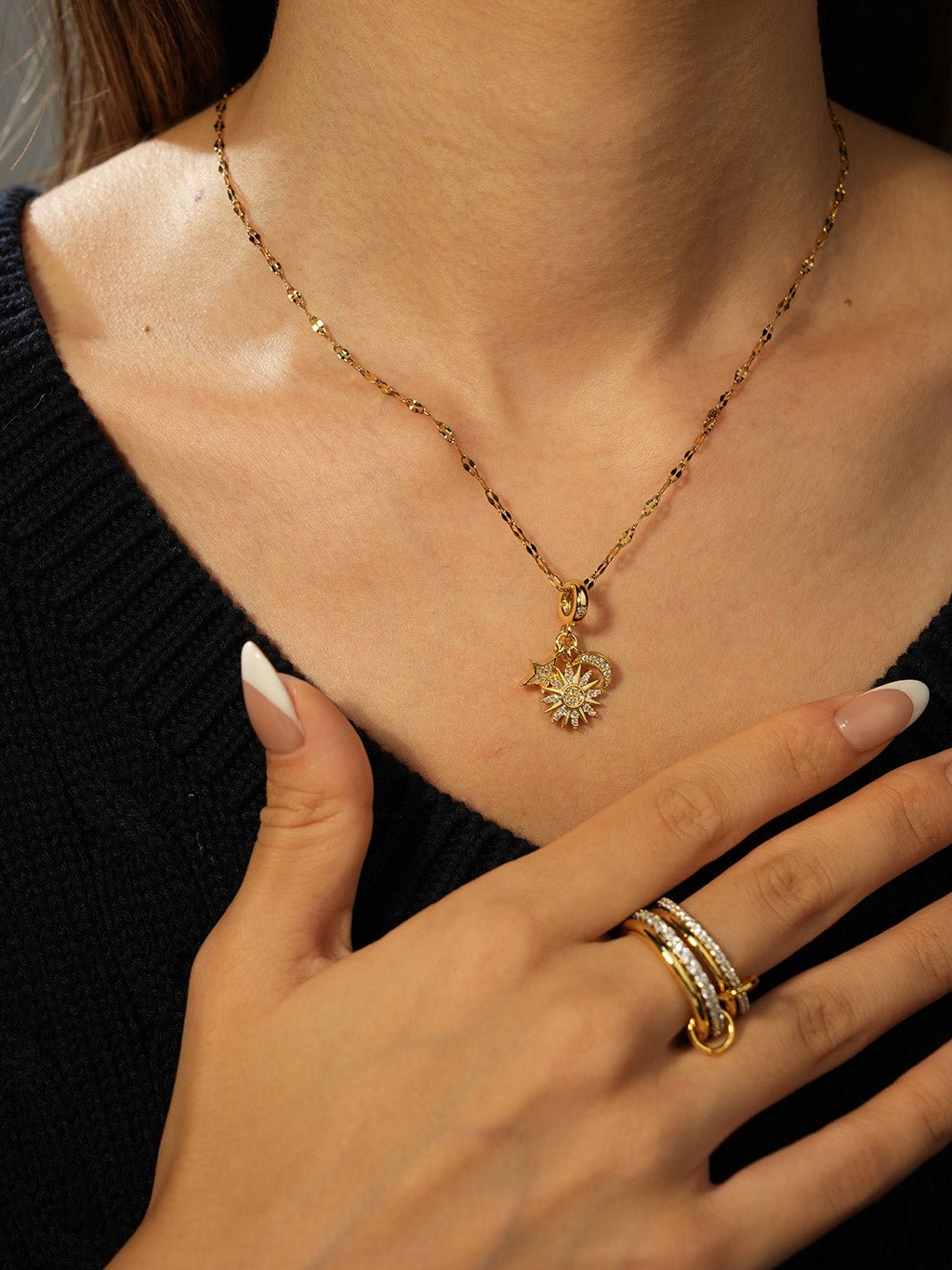 Sun Moon Star Kette Gold - Dorose | Wasserresistent, kein Verfärben