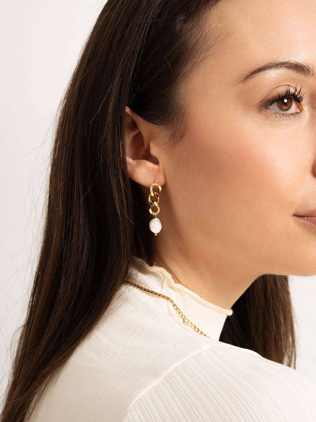 Sunset Pearl Ohrringe Gold - Dorose | Wasserfester Schmuck, 18K vergoldet