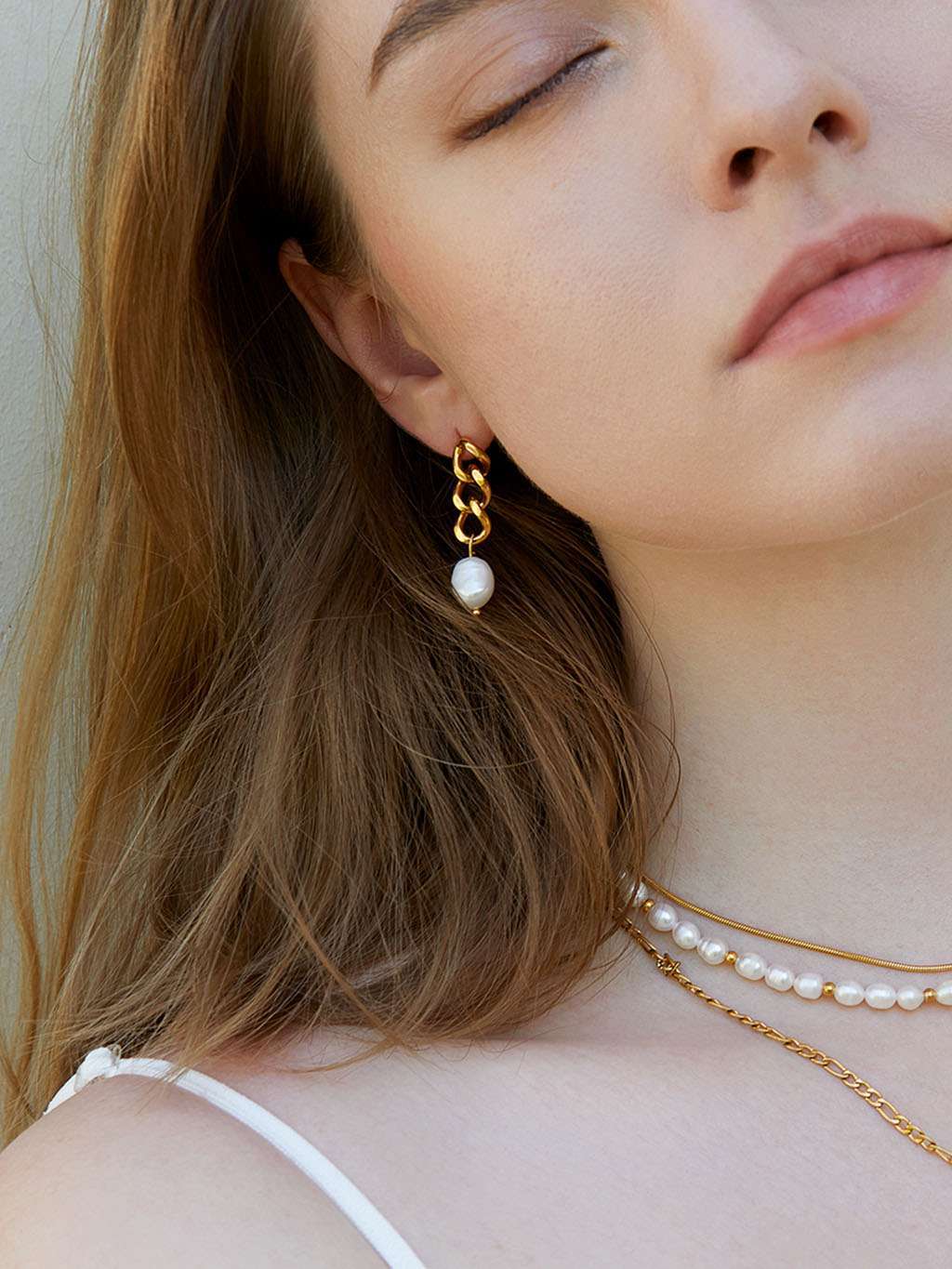Sunset Pearl Ohrringe Gold - Dorose | Wasserfester Schmuck, 18K vergoldet