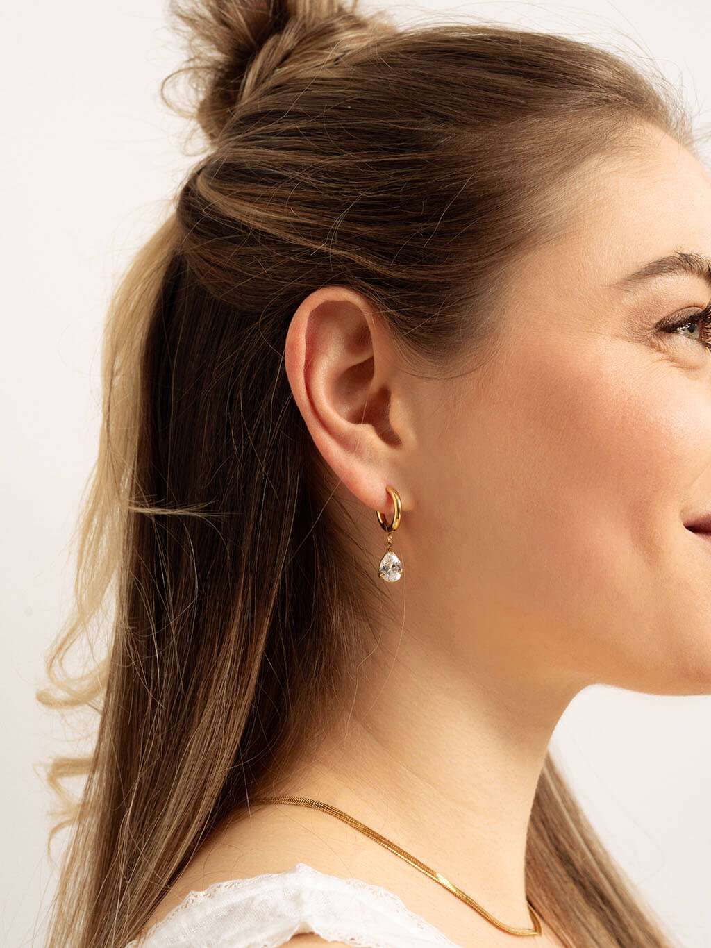 Tear Hoop Ohrringe Gold - Dorose | Wasserfester Schmuck, 18K vergoldet