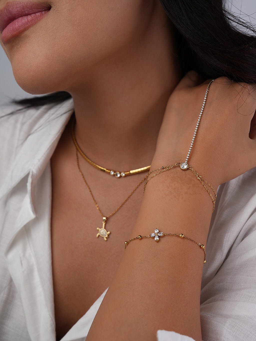 Tennis Ring - Armkette Gold - Dorose | Wasserresistent, kein Verfärben