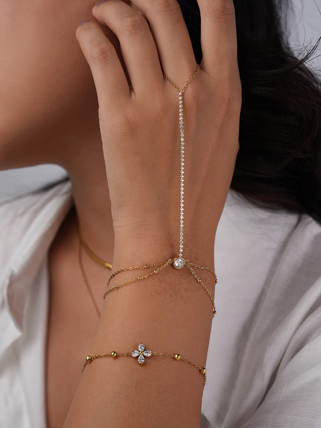 Tennis Ring - Armkette Gold - Dorose | Wasserresistent, kein Verfärben