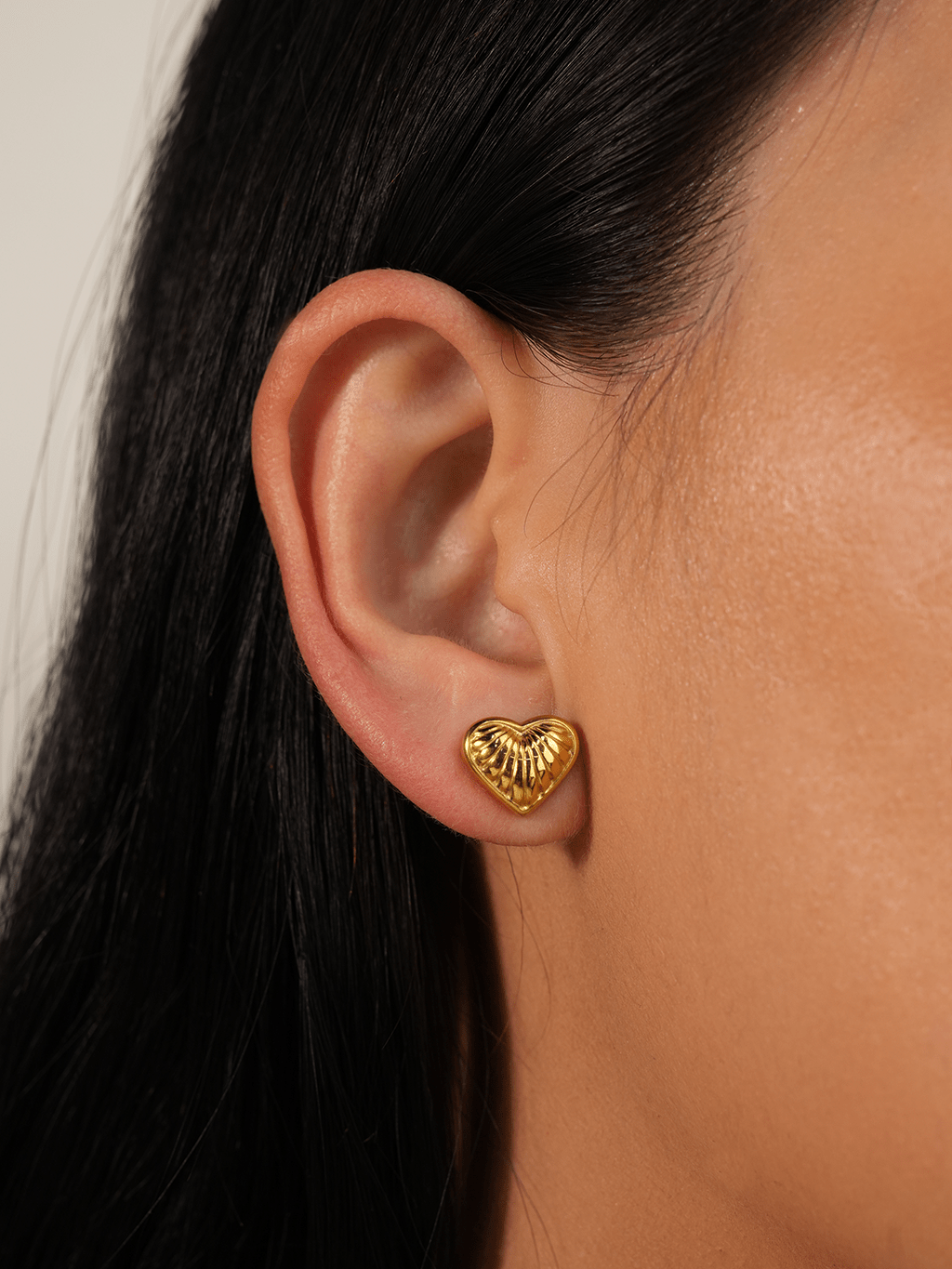 Texture Heart Ohrringe Gold - Dorose | Wasserresistent, kein Verfärben