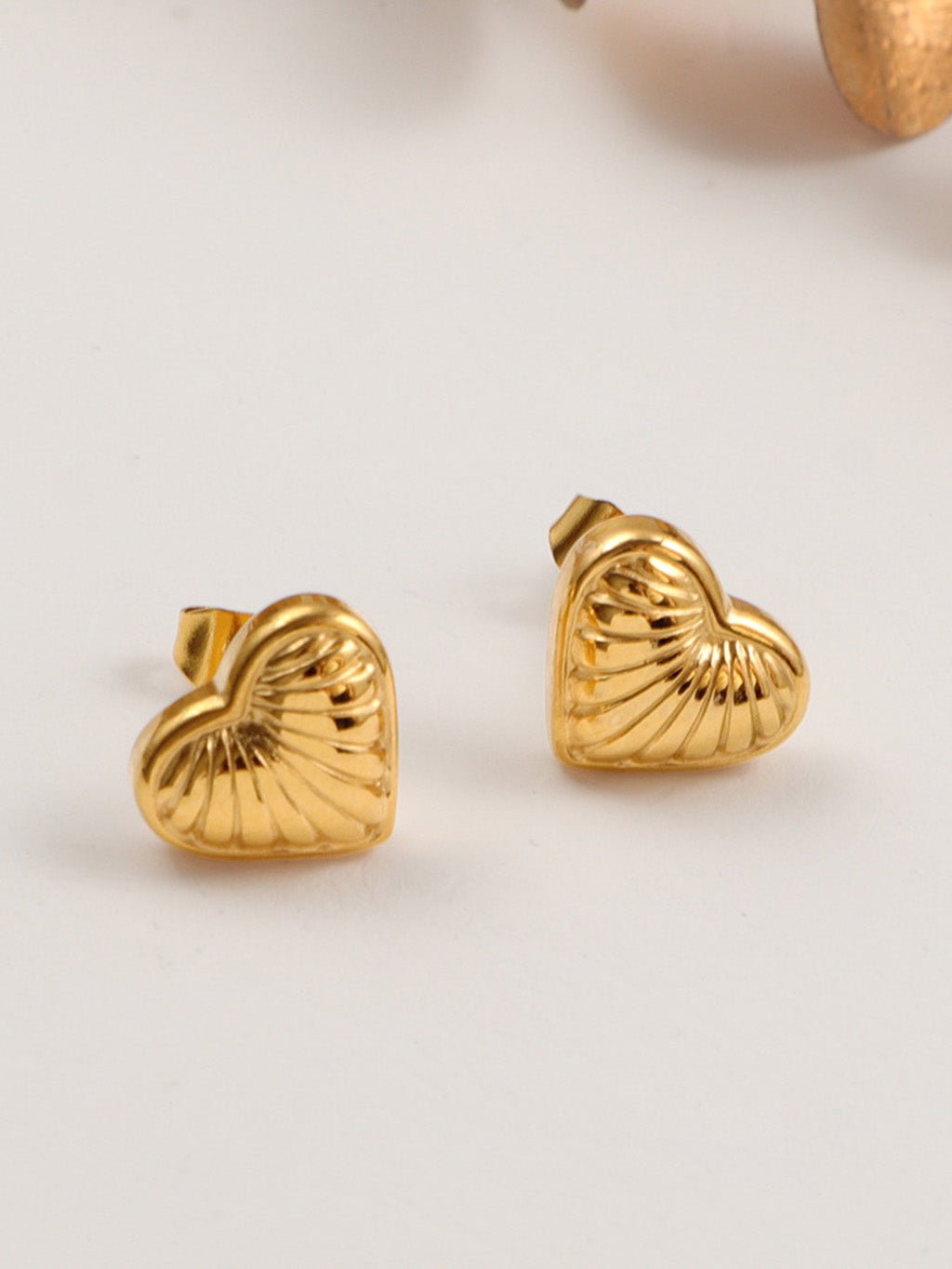 Texture Heart Ohrringe Gold - Dorose | Wasserresistent, kein Verfärben