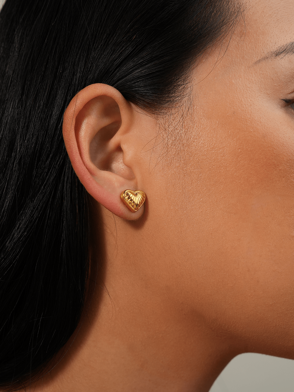 Texture Heart Ohrringe Gold - Dorose | Wasserresistent, kein Verfärben