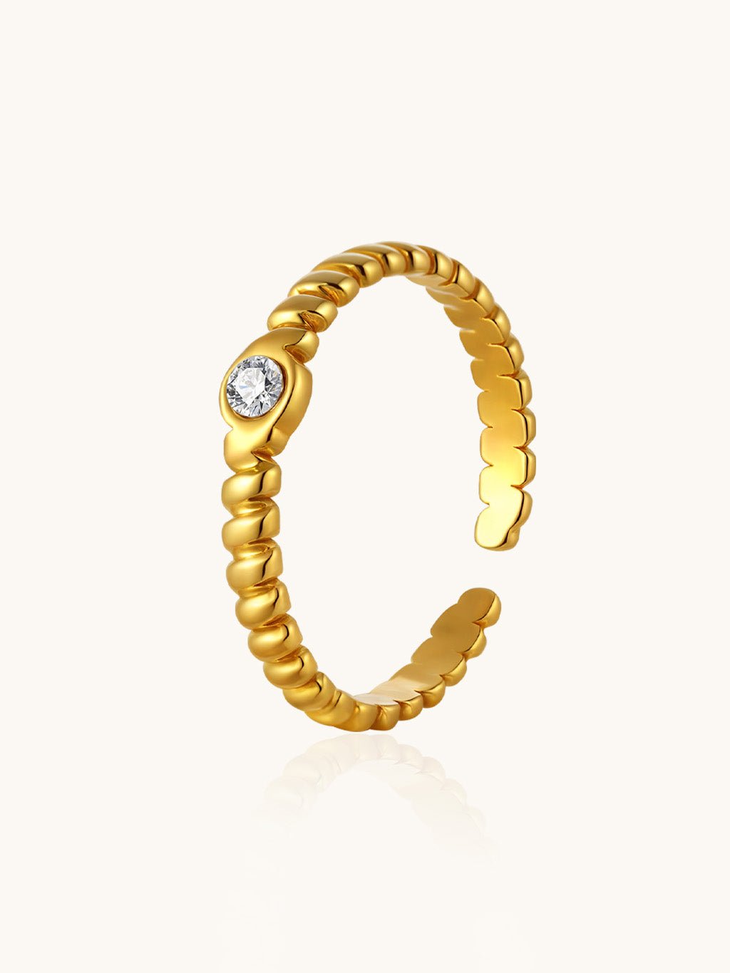 Thin Beaded Ring Gold - Dorose | Wasserresistent, kein Verfärben