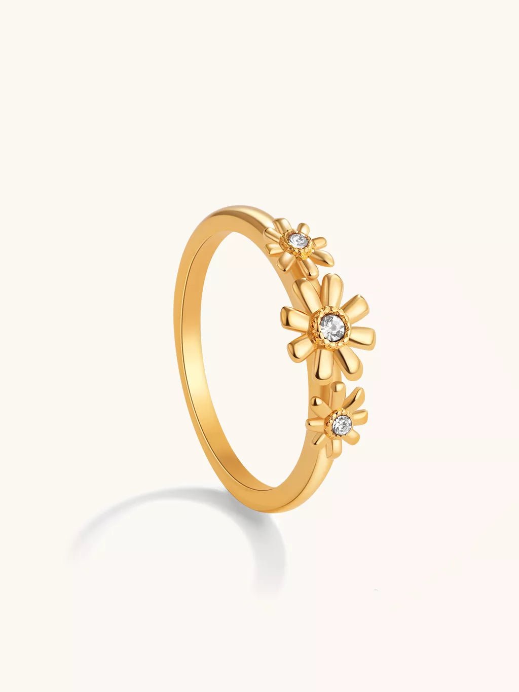 Three Flowers Ring Gold - Dorose | Wasserfester Schmuck, 18K vergoldet