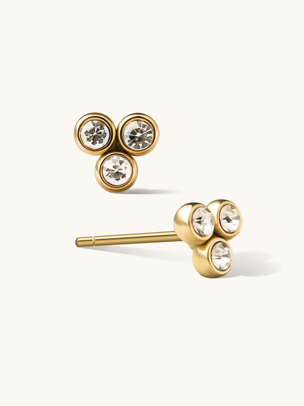 Trio Ohrstecker Gold - Dorose | Wasserfester Schmuck, 18K vergoldet