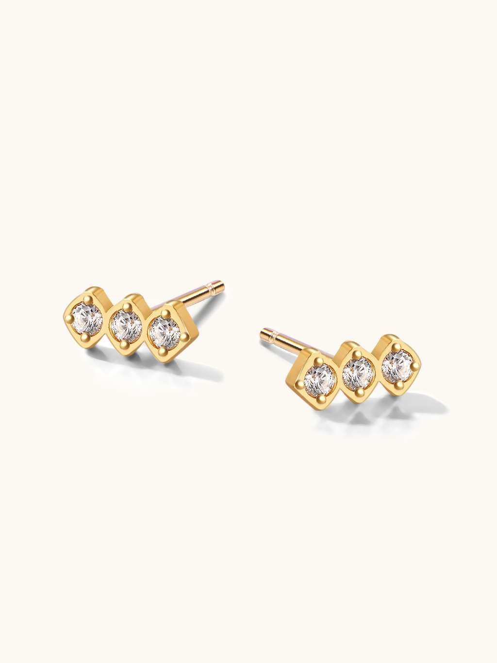 Trio Spark Ohrringe Gold - Dorose | Wasserfester Schmuck, 18K vergoldet