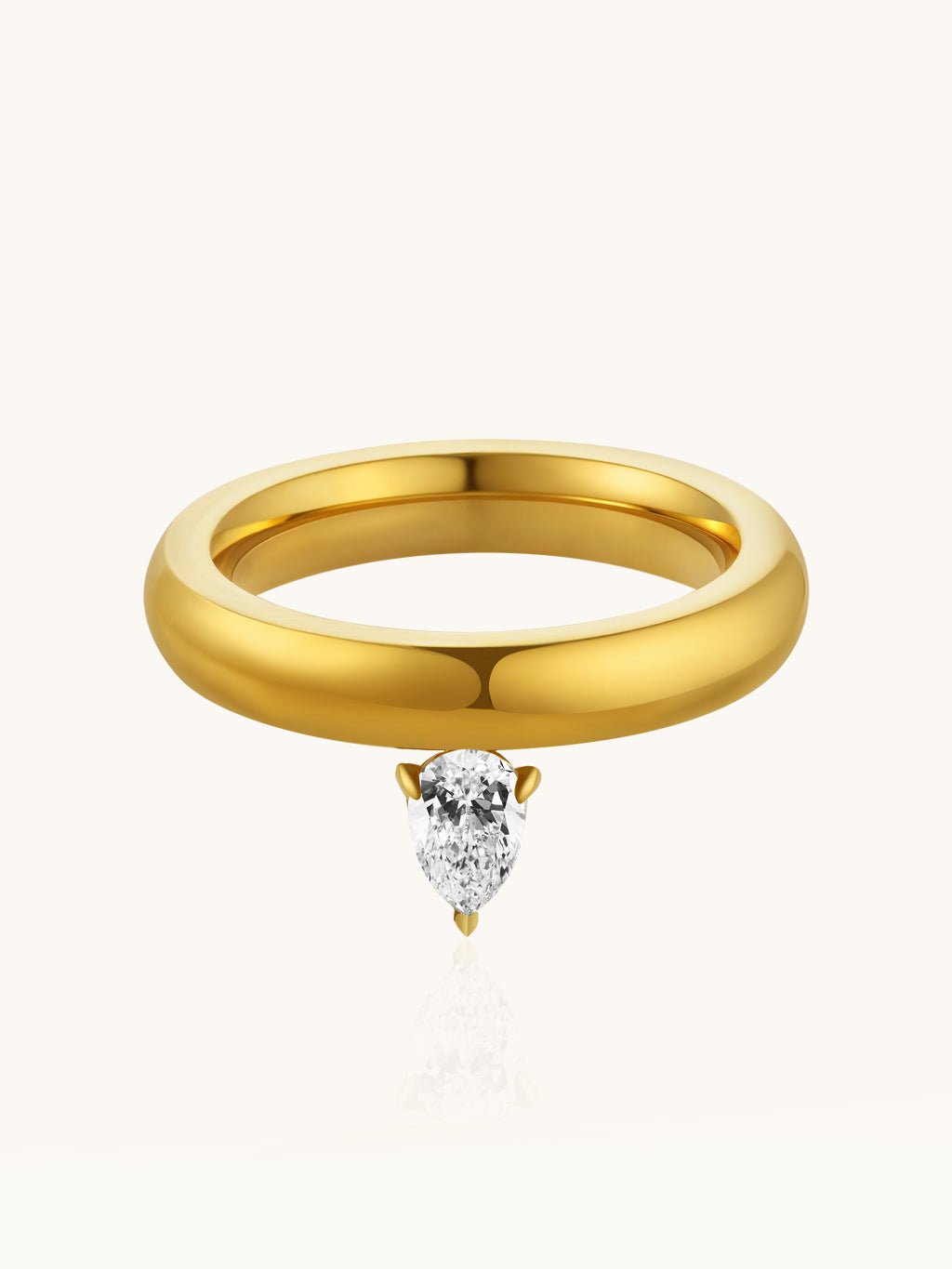 Tropfen - Zirkonia Solitärring Gold - Dorose | Wasserresistent, kein Verfärben