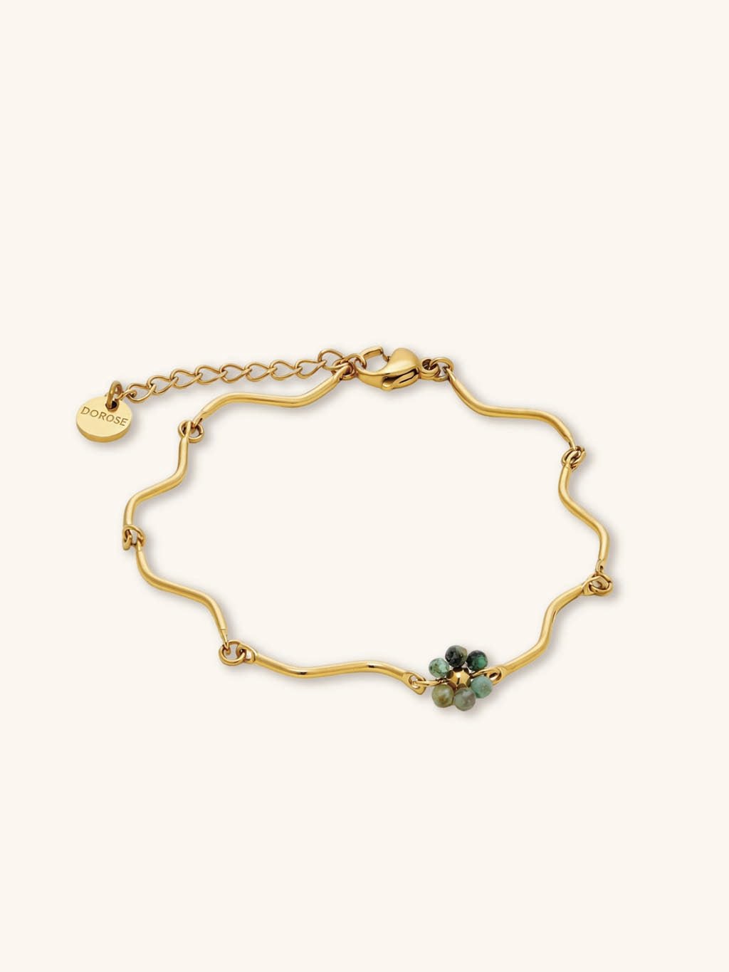 Türkis Blüten Armband Gold - Dorose | Wasserresistent, kein Verfärben