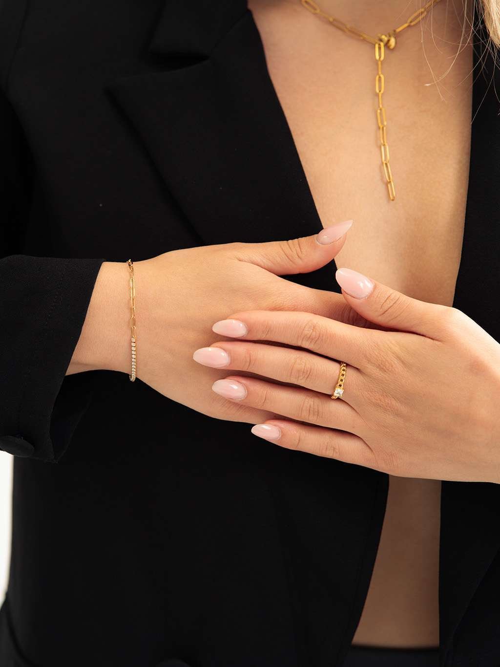 Twist Chain Shine Ring Gold - Dorose | Wasserfester Schmuck, 18K vergoldet