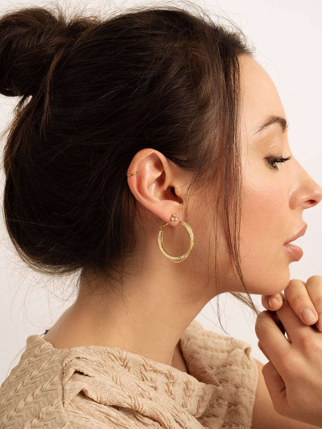 Twist Creolen Ohrringe Gold - Dorose | Wasserfester Schmuck, 18K vergoldet