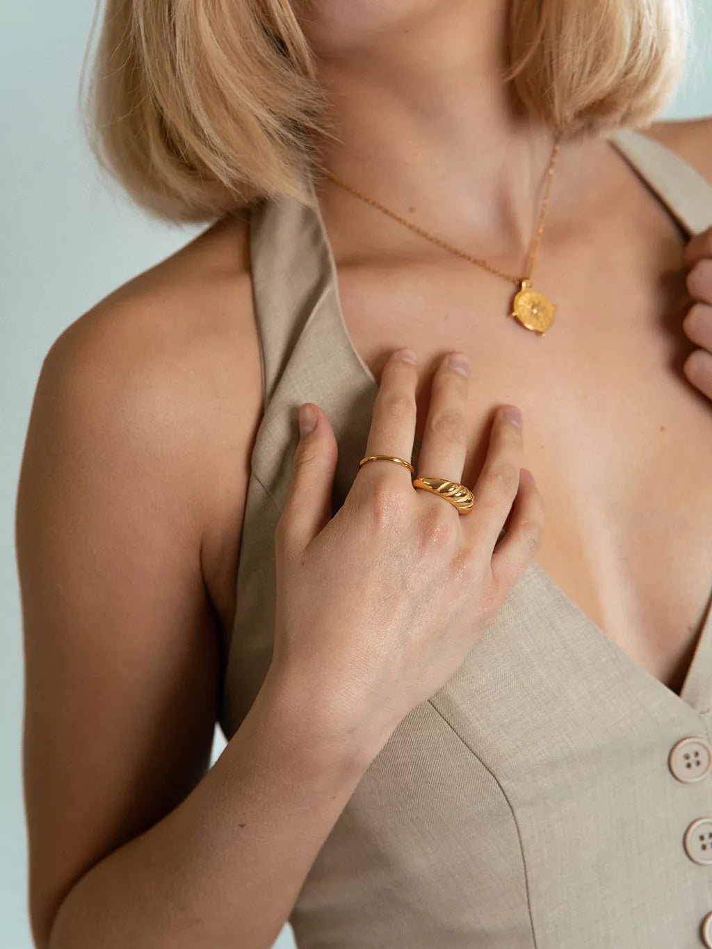 Twista Dome Ring Gold - Dorose | Wasserfester Schmuck, 18K vergoldet