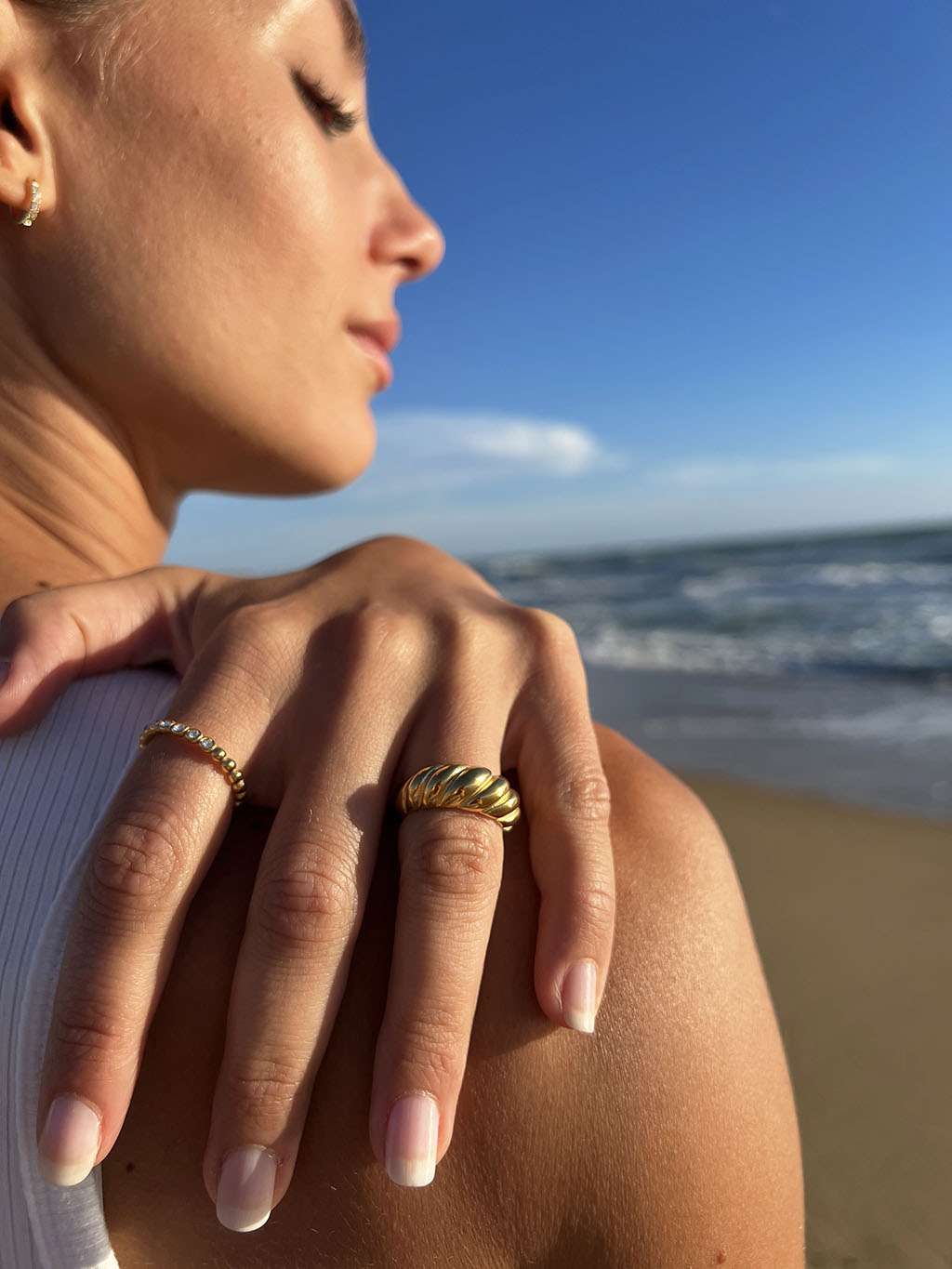 Twista Dome Ring Gold - Dorose | Wasserfester Schmuck, 18K vergoldet