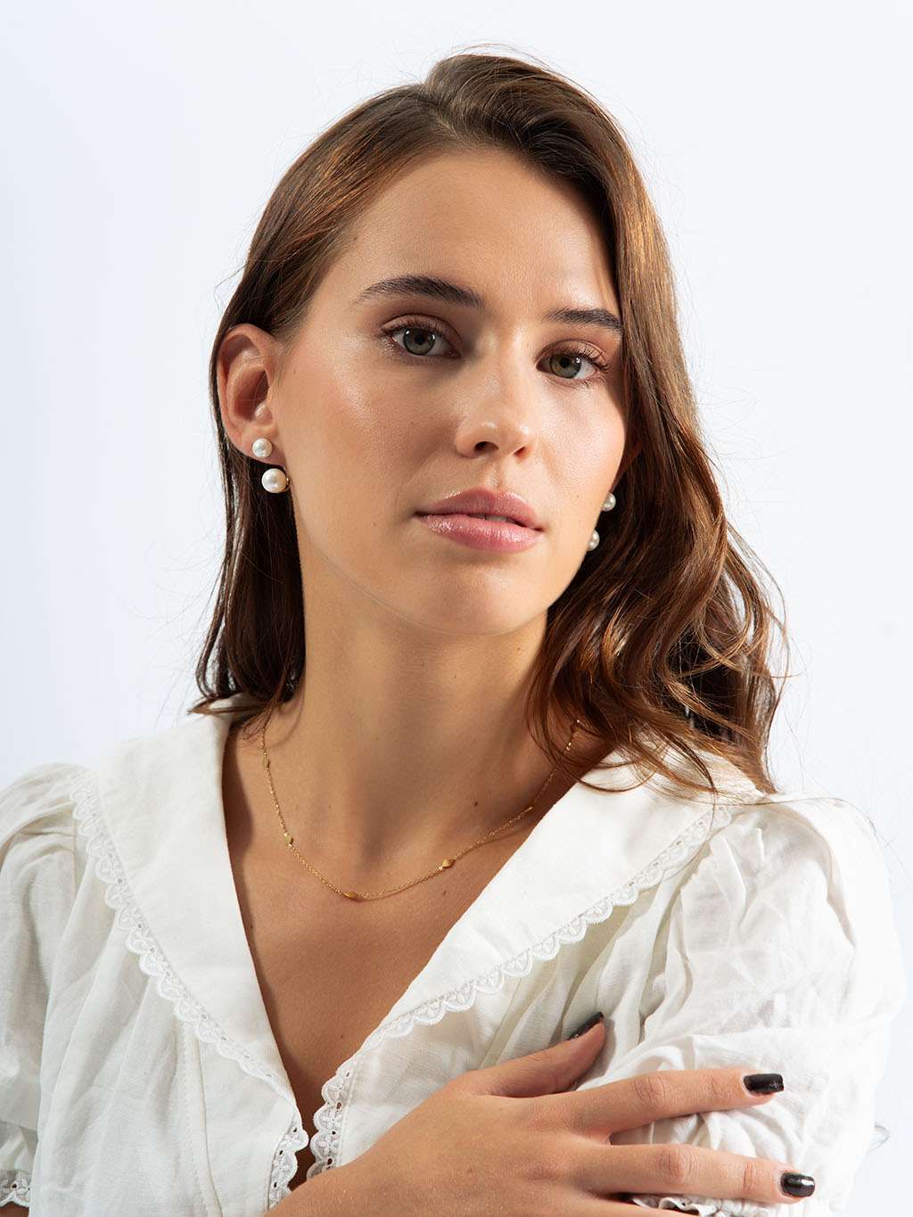Two Pearl Ohrstecker Gold (New) - Dorose | Wasserfester Schmuck, 18K vergoldet
