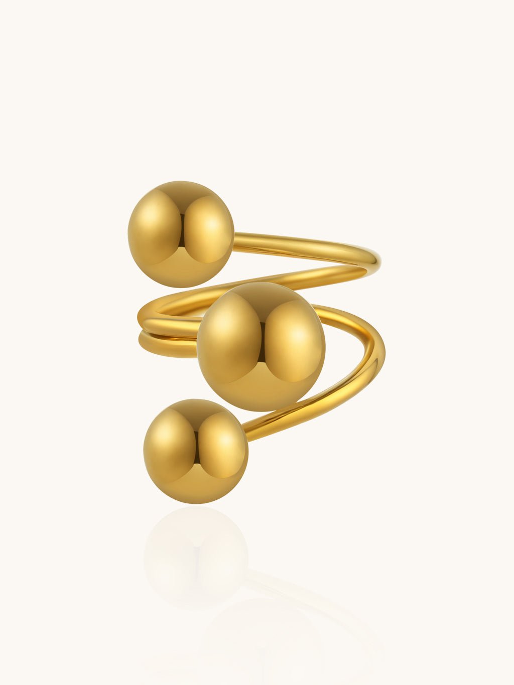 Umarmende Kugeln Ring Gold - Dorose | Wasserresistent, kein Verfärben