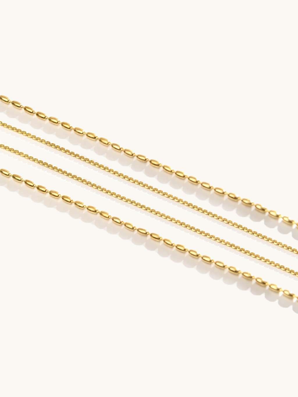 Verdrehte Eleganz - Exquisite Doppelketten mit Weizenkorn - Dorose | Wasserfester Schmuck, 18K vergoldet